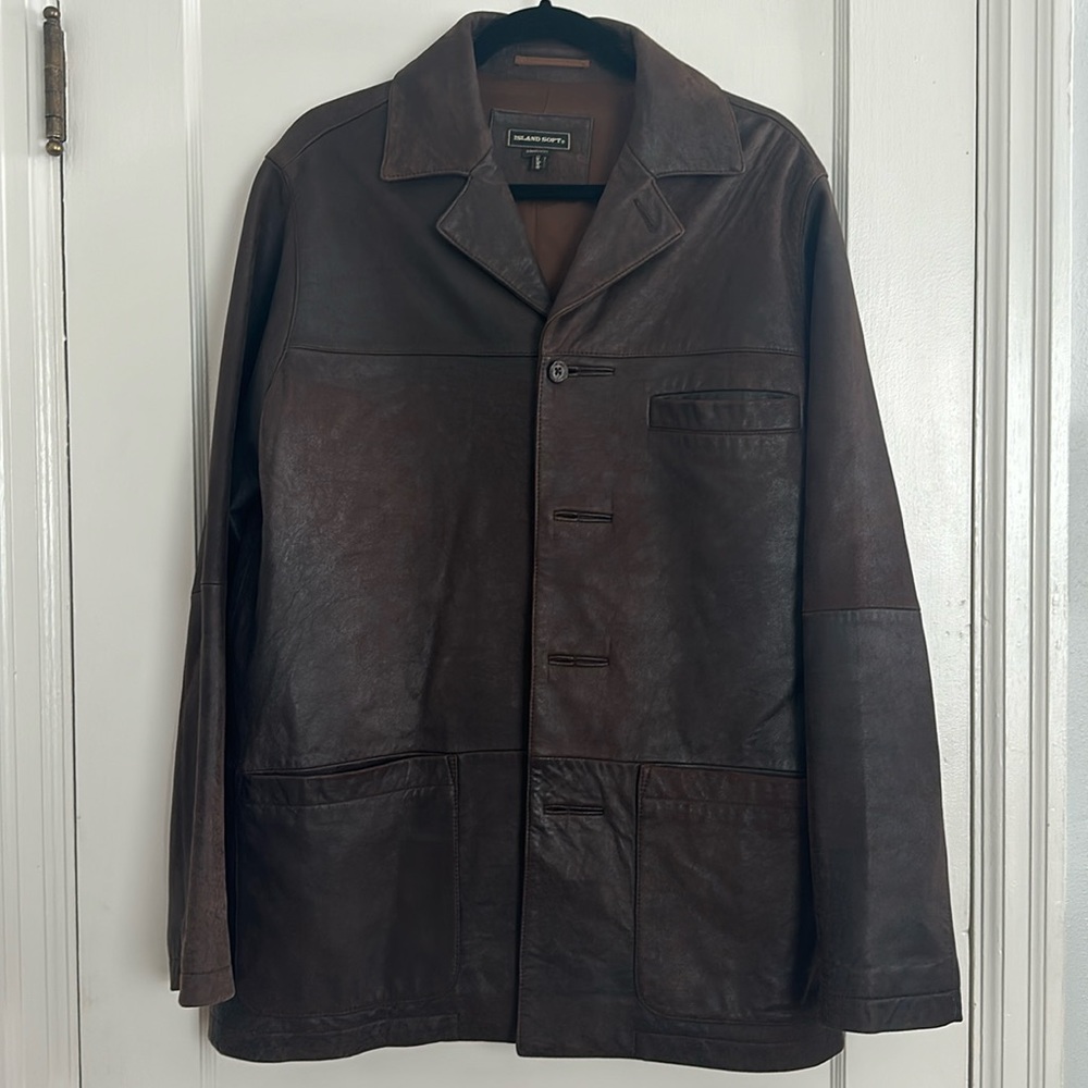 Men’s Island Soft Leather Jacket - Medium